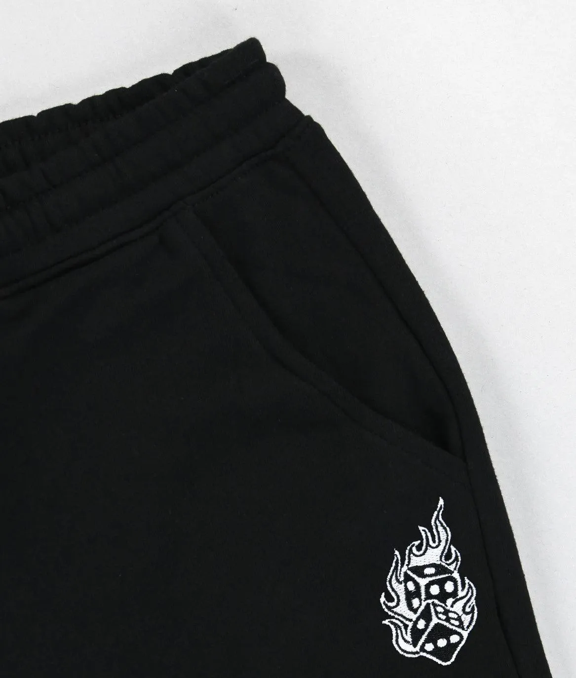 Dice Flames Embroidered Mens Joggers