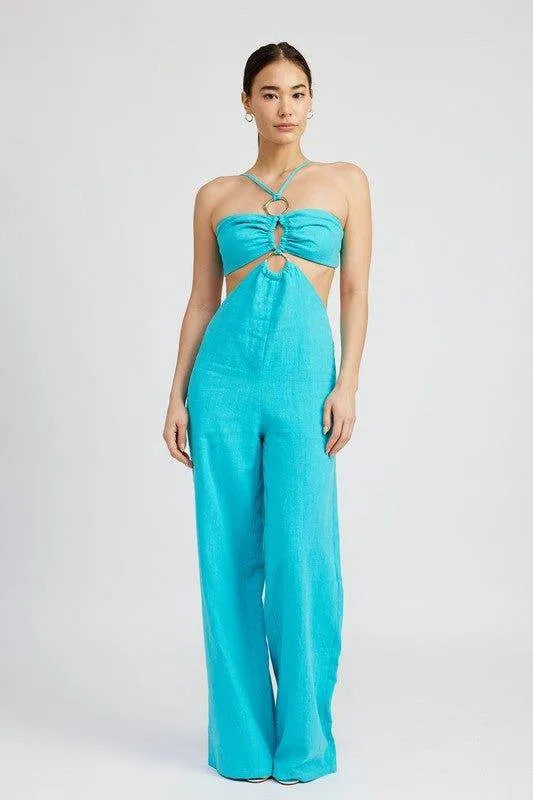 Double O Ring Cut Out Jumpsuit