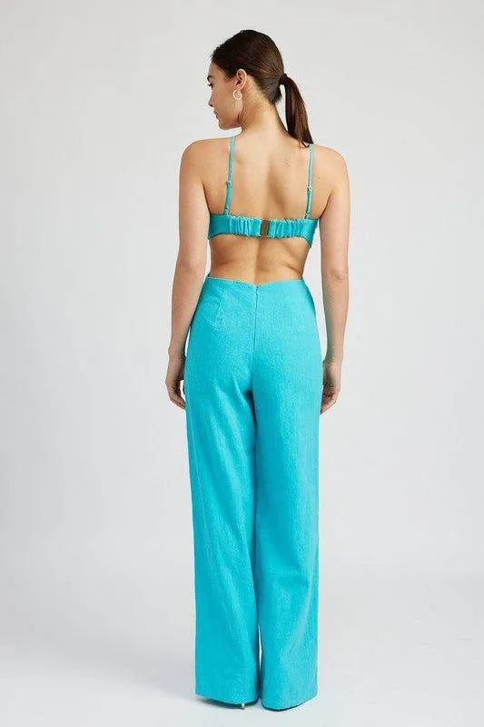 Double O Ring Cut Out Jumpsuit