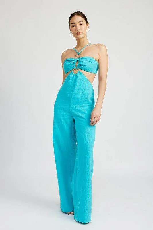 Double O Ring Cut Out Jumpsuit