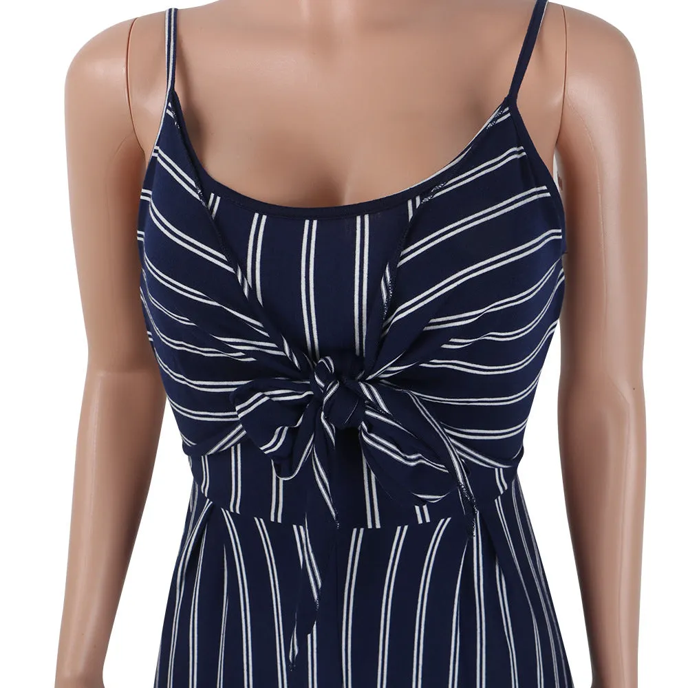 Elegant Striped Sexy Spaghetti Strap Rompers Jumpsuits