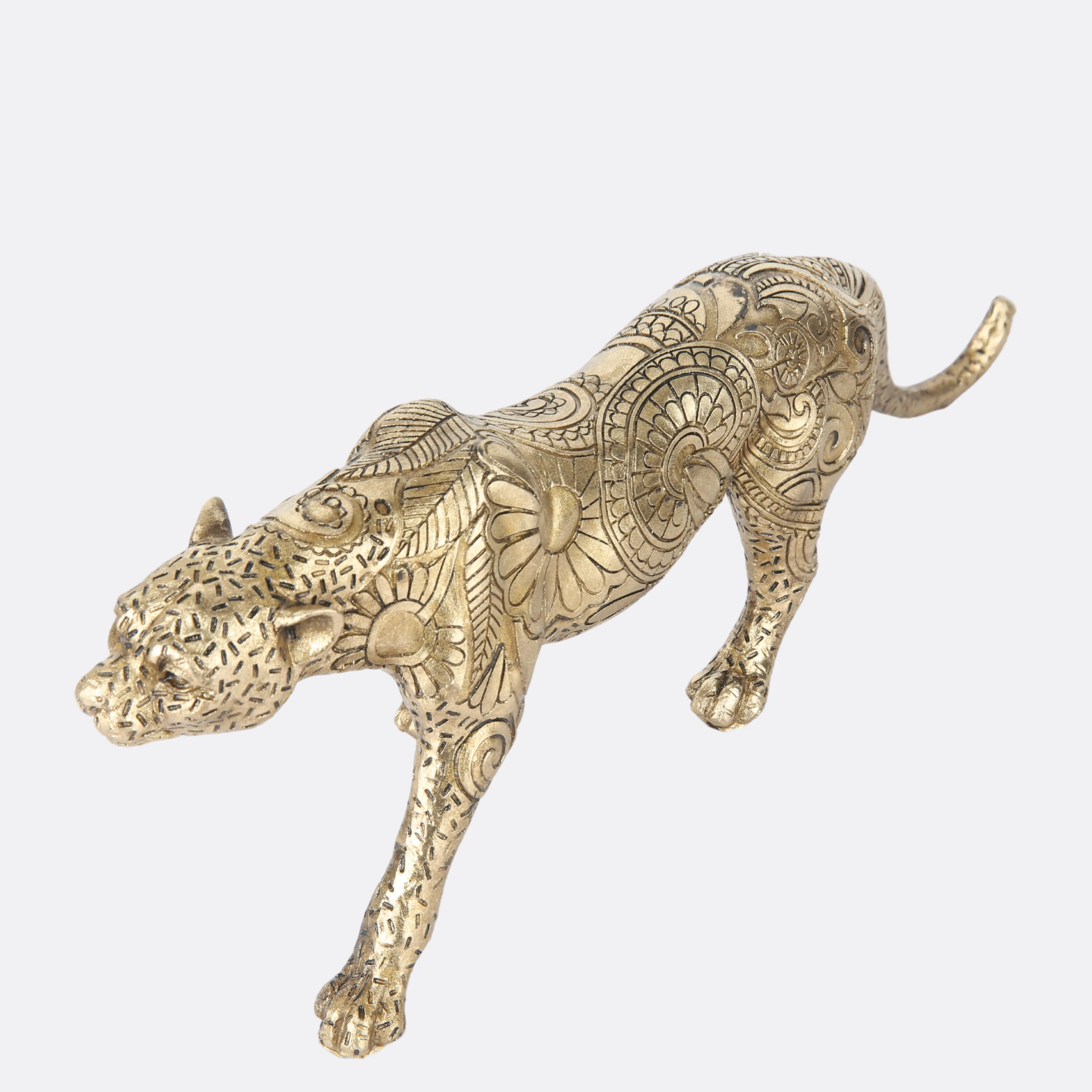 Engraved Design Leopard Sculpture