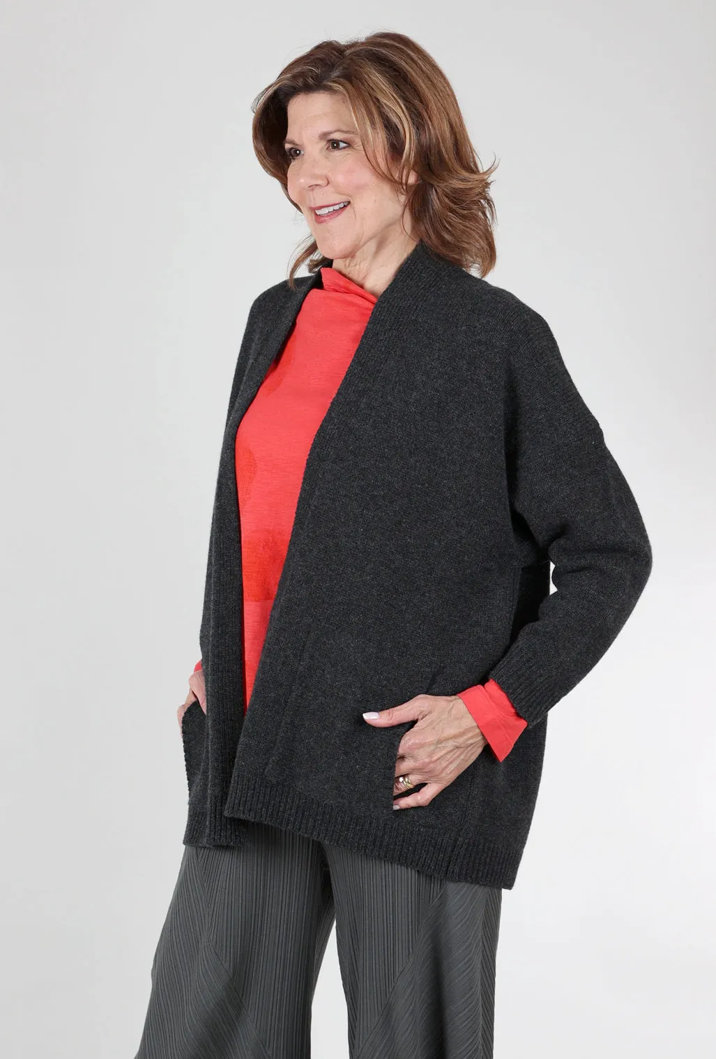 Eve Coat Cardigan, Charcoal