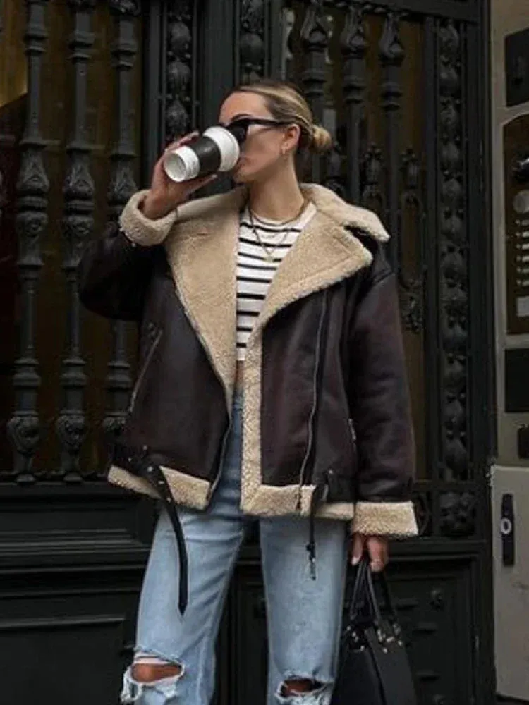 Fashion Faux Fur Zipper Jacket