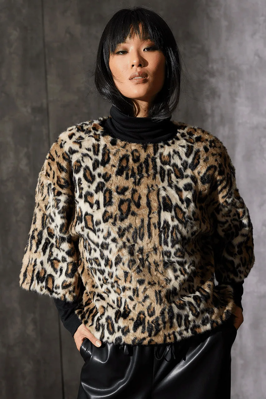 Faux Leopard Fur Top