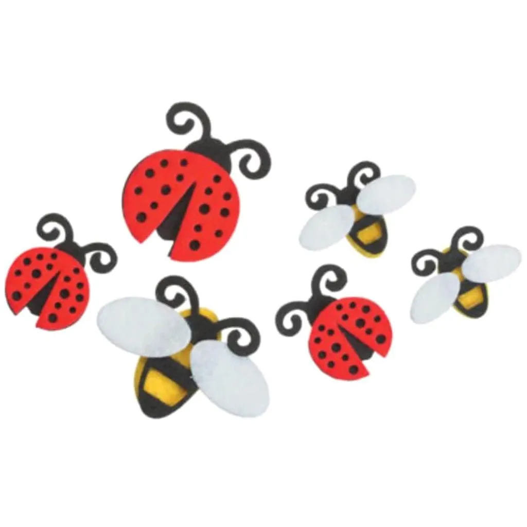 Felties Felt Stickers Lady Bugs and Bees