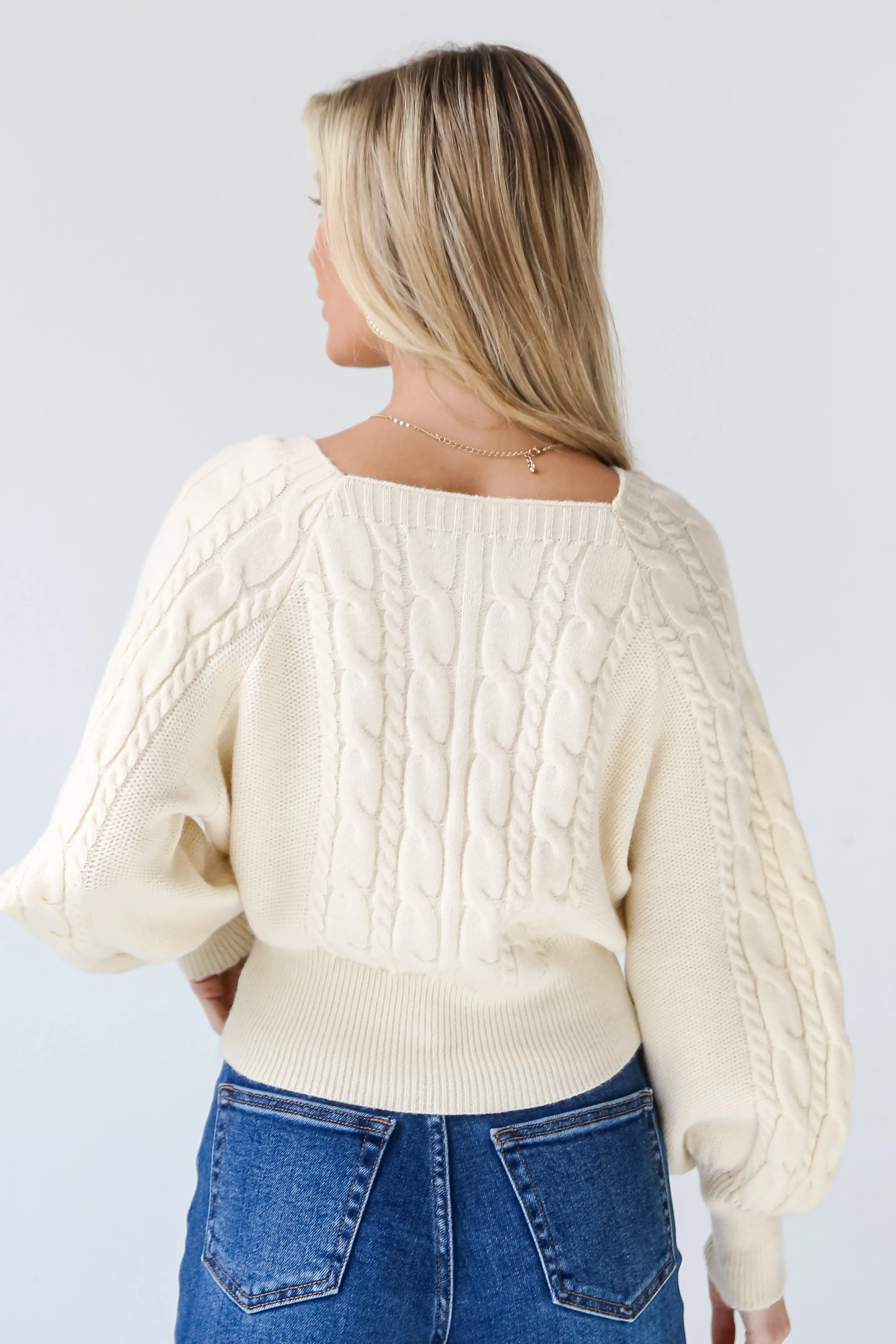 FINAL SALE - Claudia Cable Knit Sweater Top - DOORBUSTER