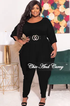 Final Sale Plus Size Jumpsuit with Harem Effect in Black