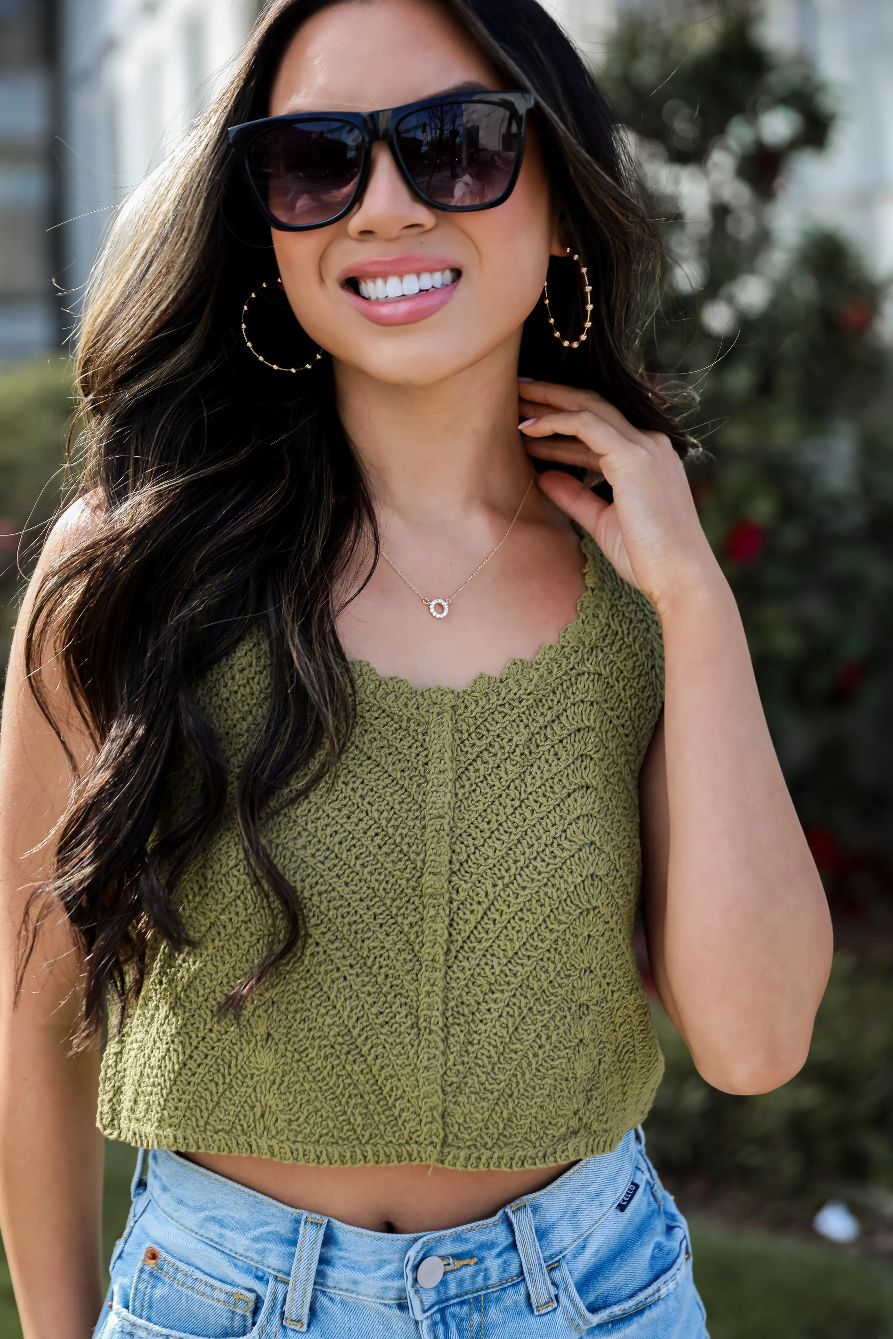 FINAL SALE - Sunny Radiance Crochet Knit Tank - DU DEAL