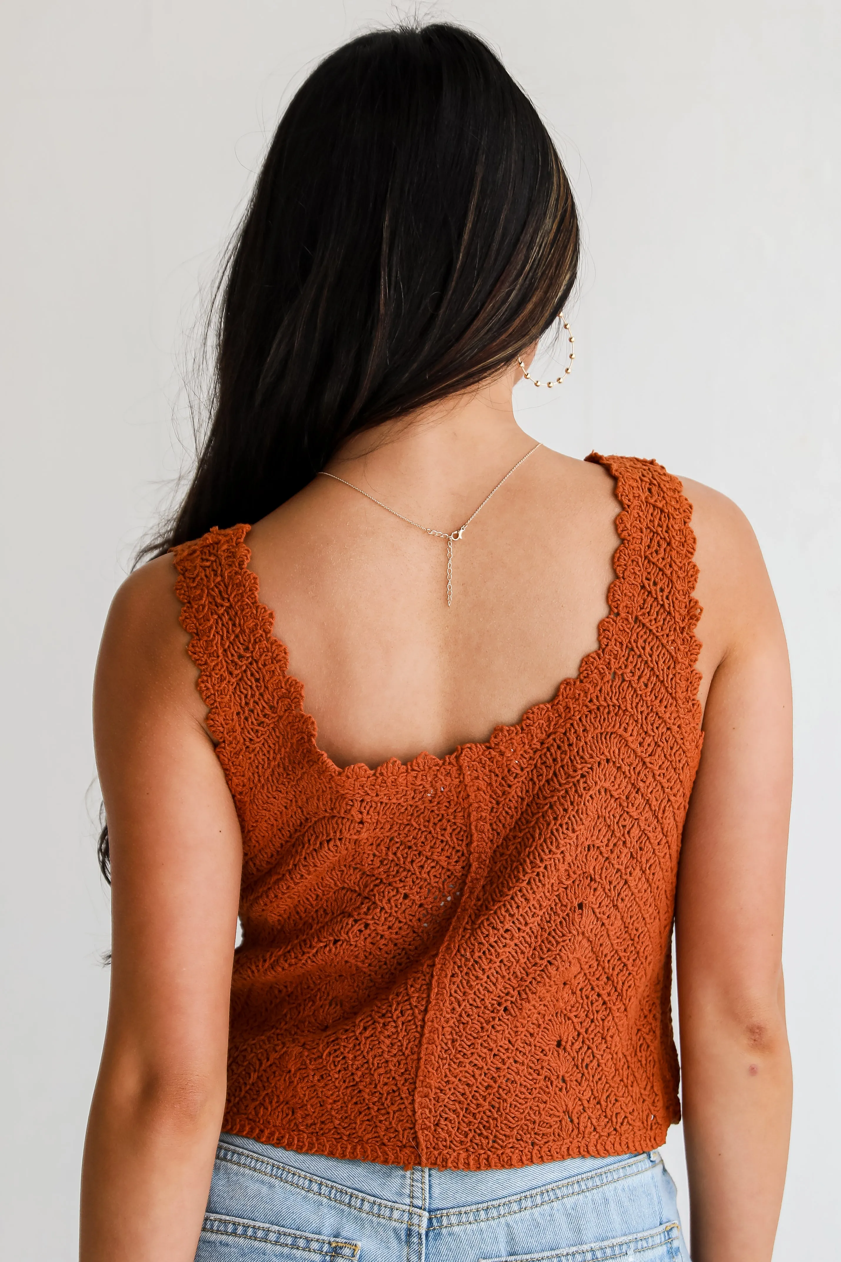 FINAL SALE - Sunny Radiance Crochet Knit Tank - DU DEAL