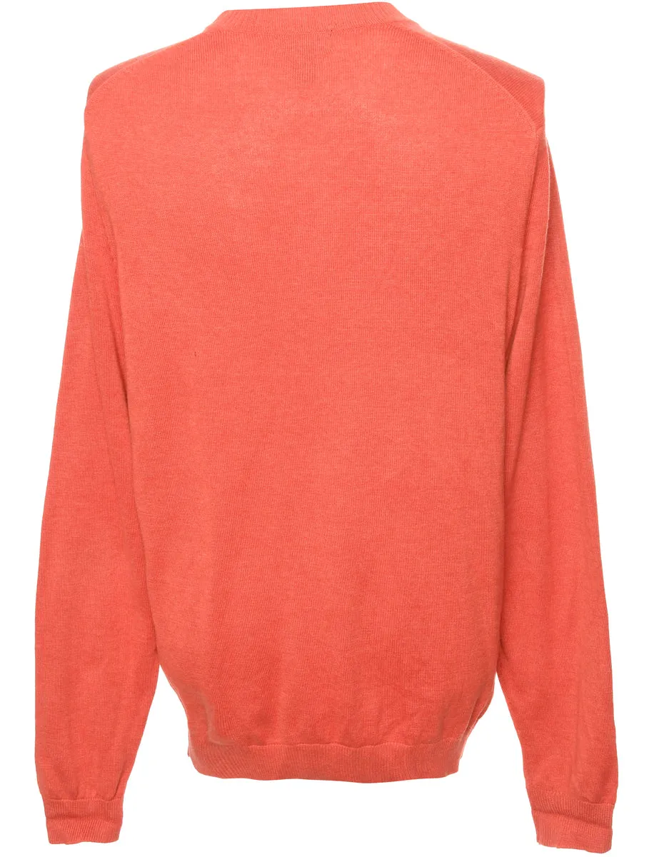 Fine Knit Coral Jumper - M