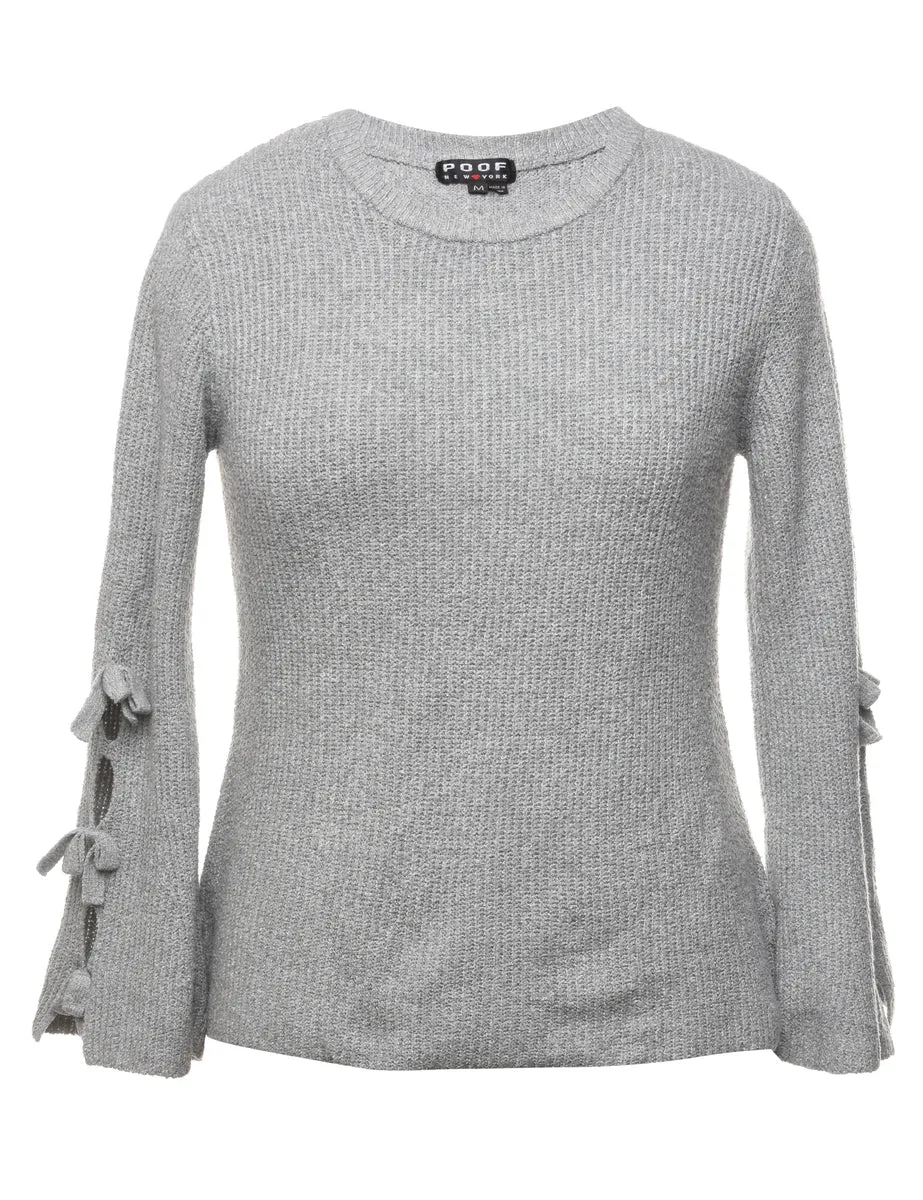 Fine Knit Grey Jumper - M