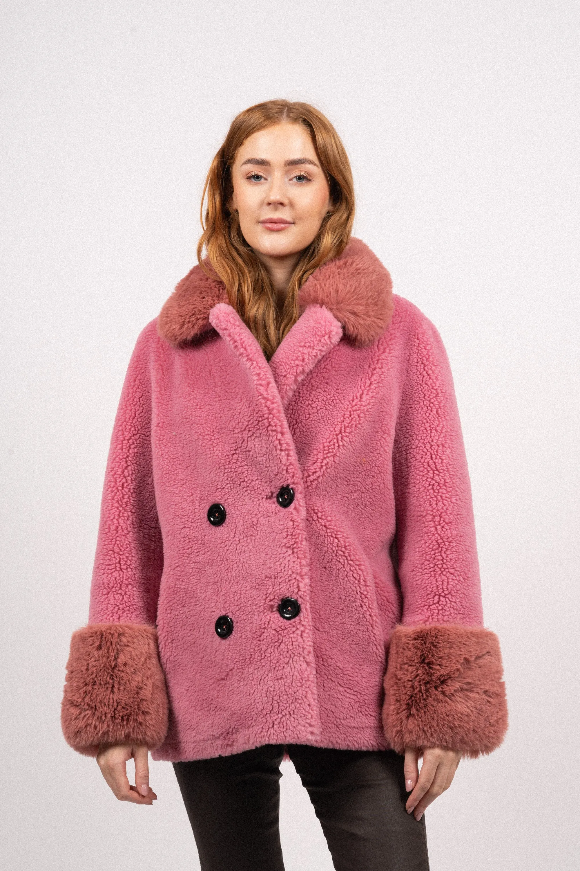 Fiona Wool Coat Short - Pink