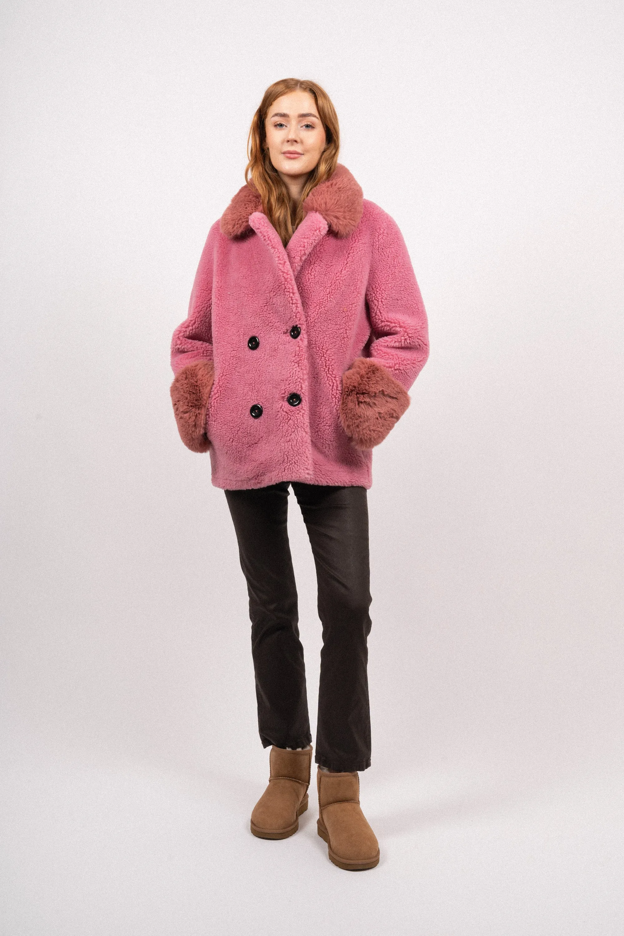 Fiona Wool Coat Short - Pink