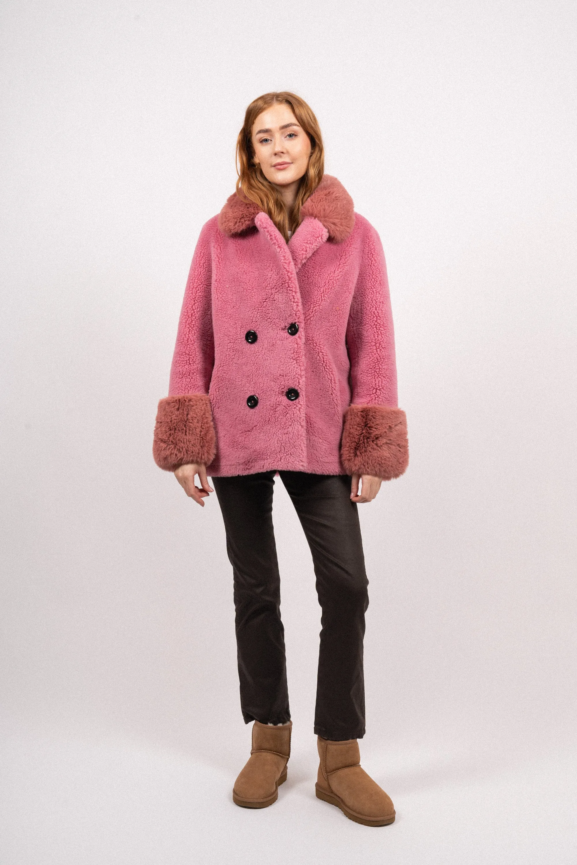 Fiona Wool Coat Short - Pink