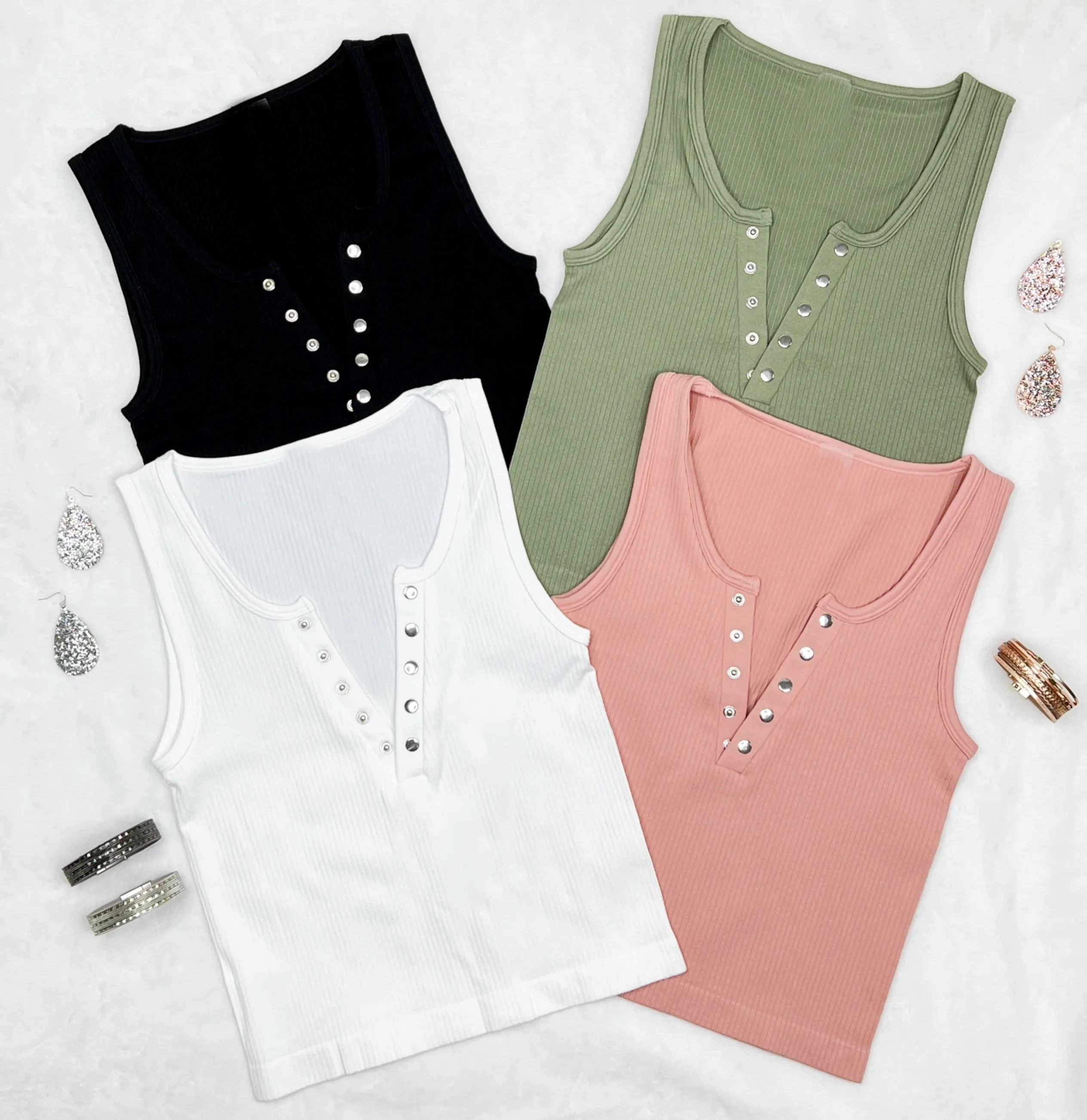 Fit The Moment Button Top - Multiple Colors