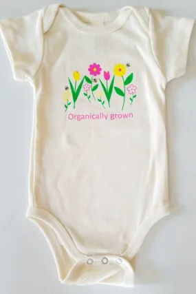 Flowers - Organically Grown Organic Short Sleeve Romper