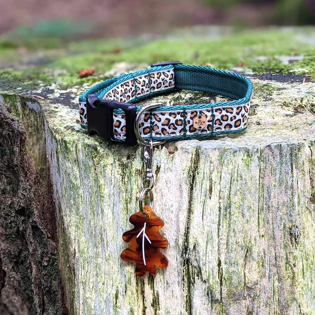 Forest Fir Leopard Print Dog Collar