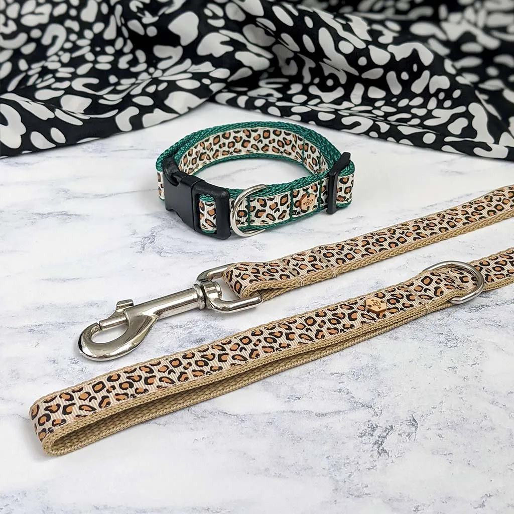 Forest Fir Leopard Print Dog Collar