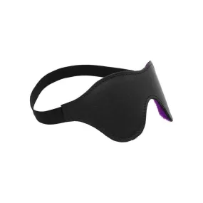 Fur Purple Lined Cute Couples Blindfold Black