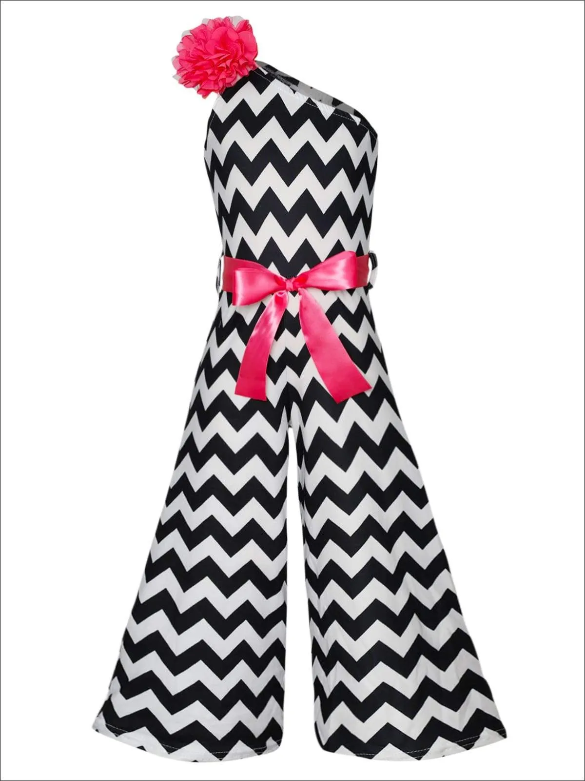 Gia Bella Chevron Off Shoulder Jumpsuit