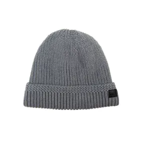 Grey Cable Knit Fur Lined Beanie