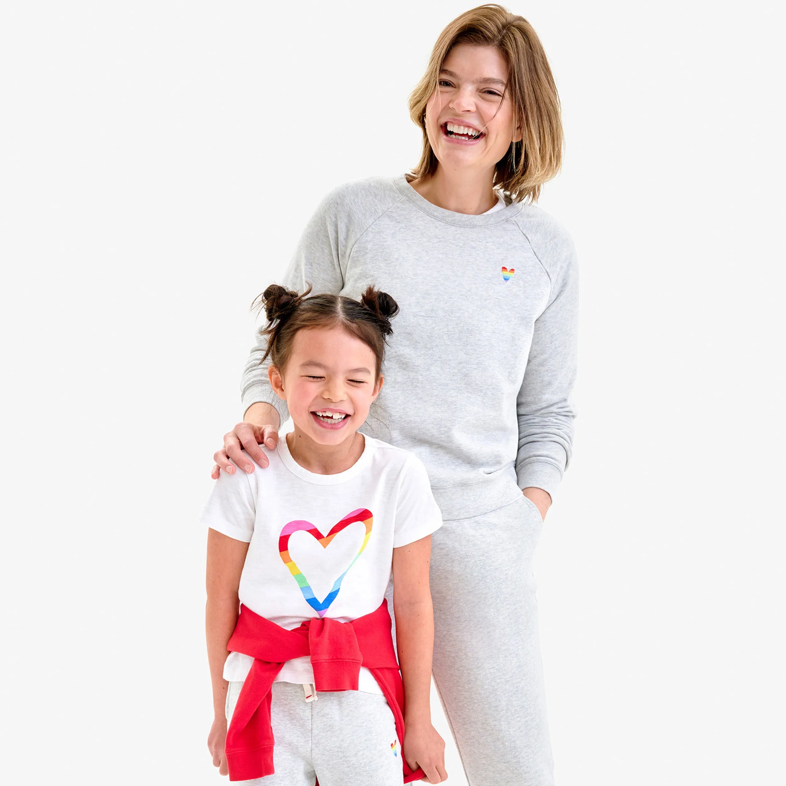 Grown-ups embroidered rainbow heart sweatshirt (women's fit)