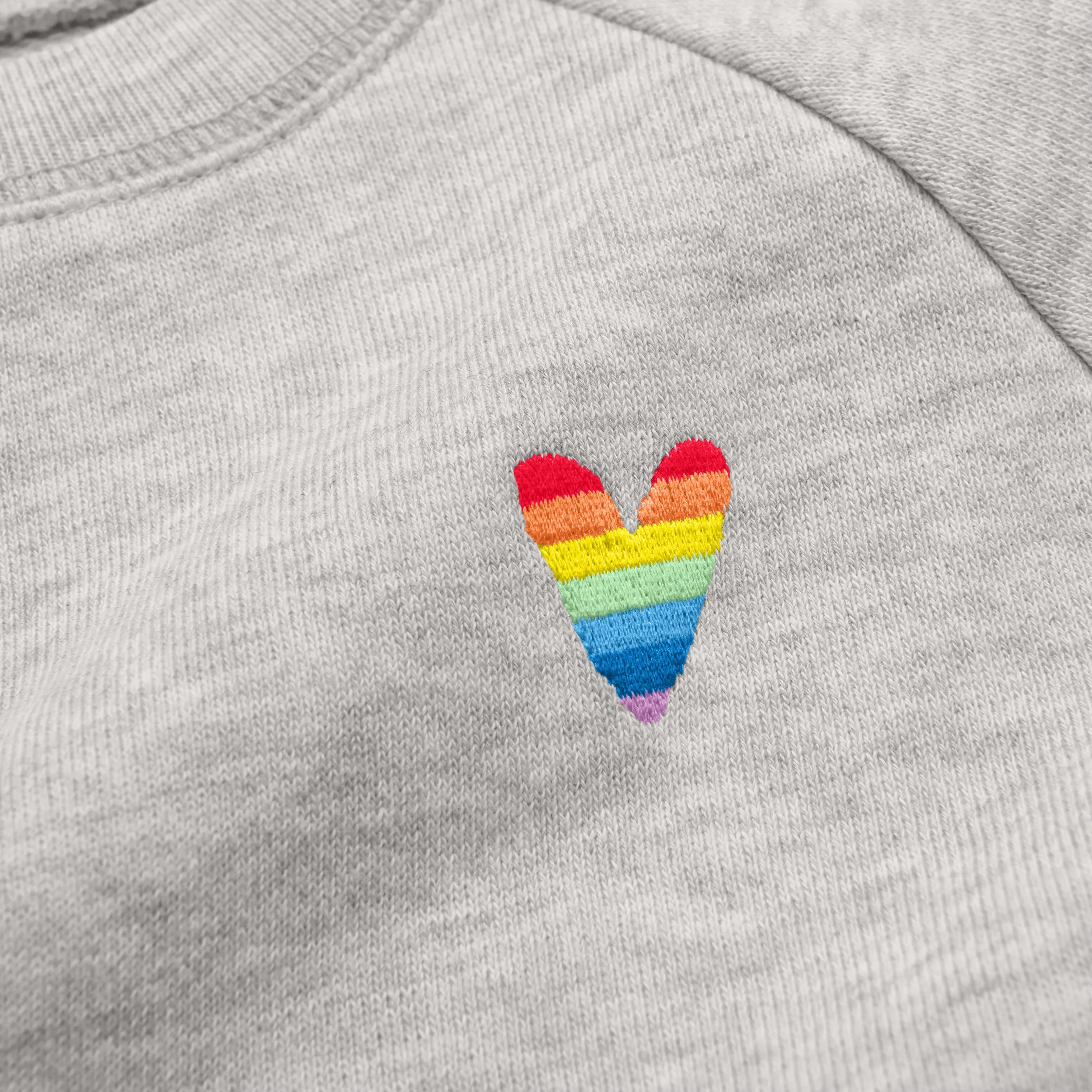 Grown-ups embroidered rainbow heart sweatshirt (women's fit)