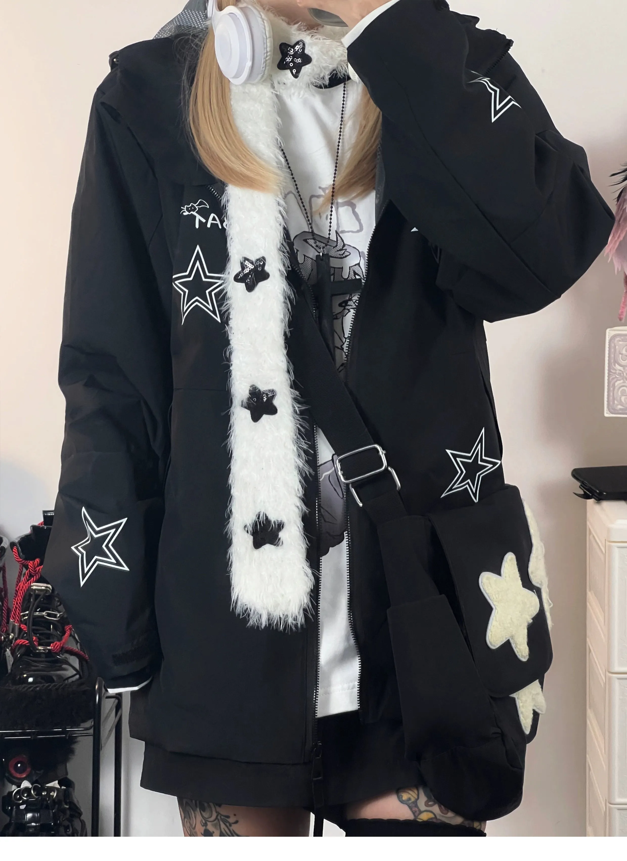 Harajuku Fashion Black Couples Jacket Coat