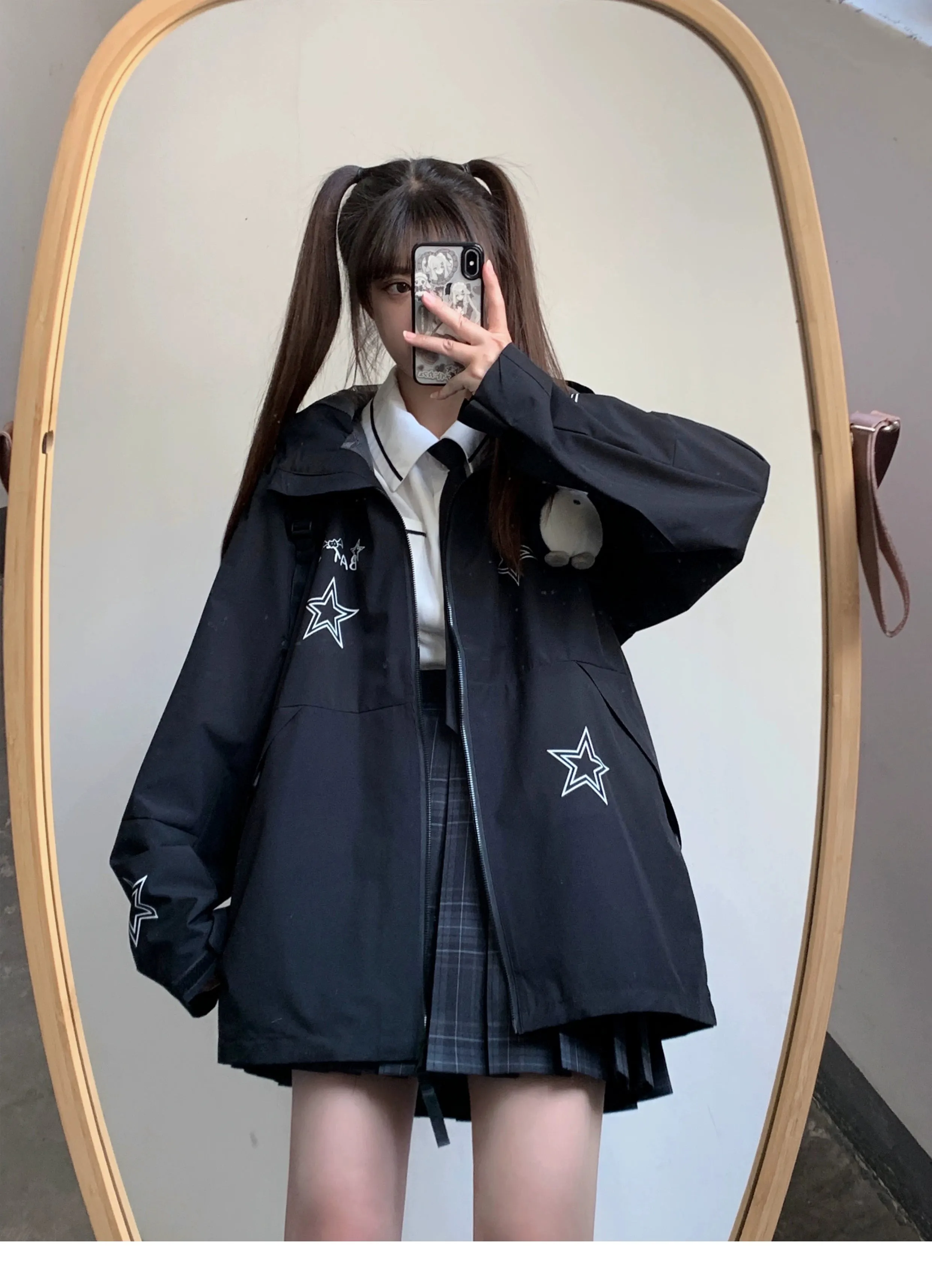 Harajuku Fashion Black Couples Jacket Coat