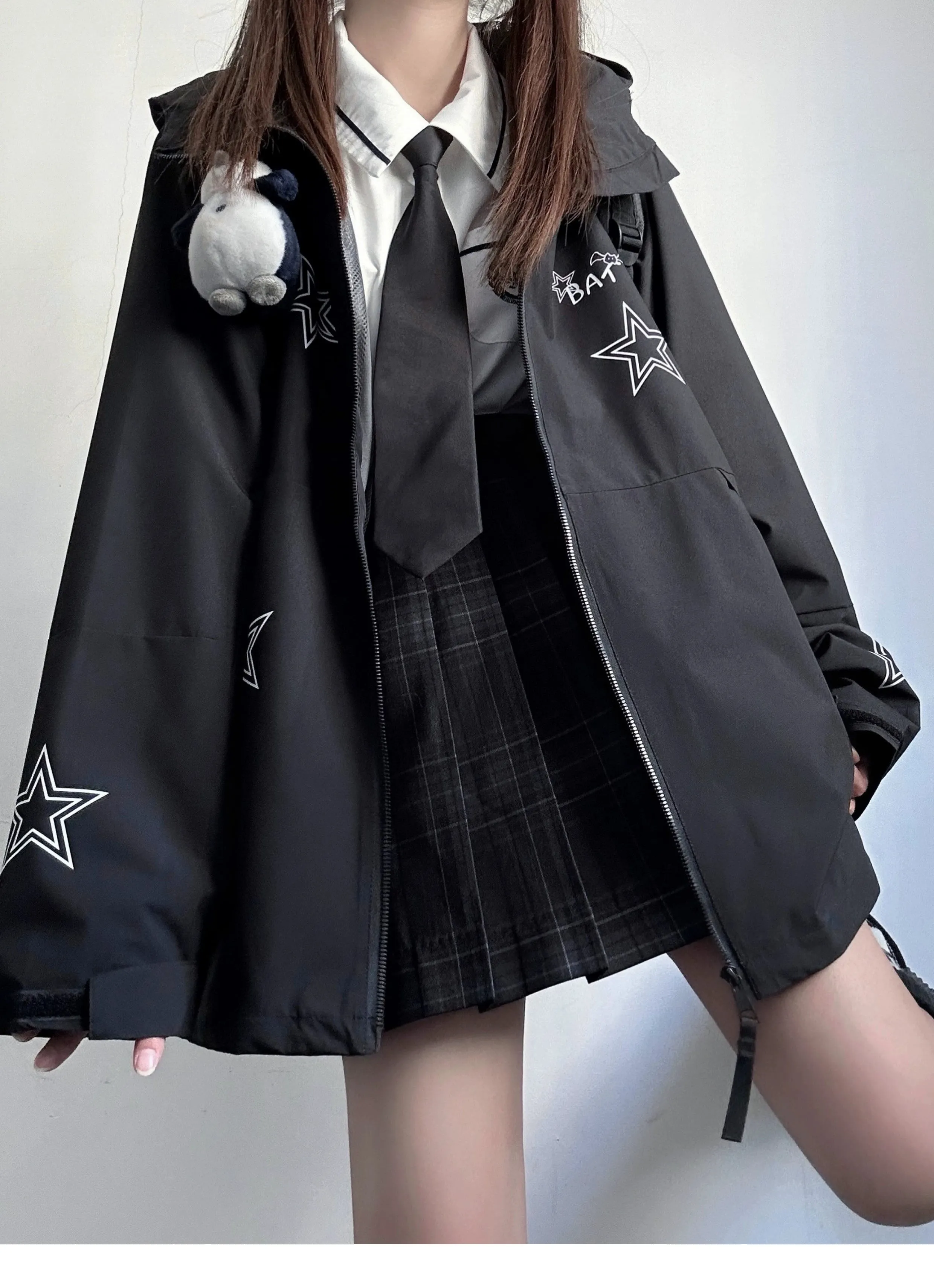 Harajuku Fashion Black Couples Jacket Coat