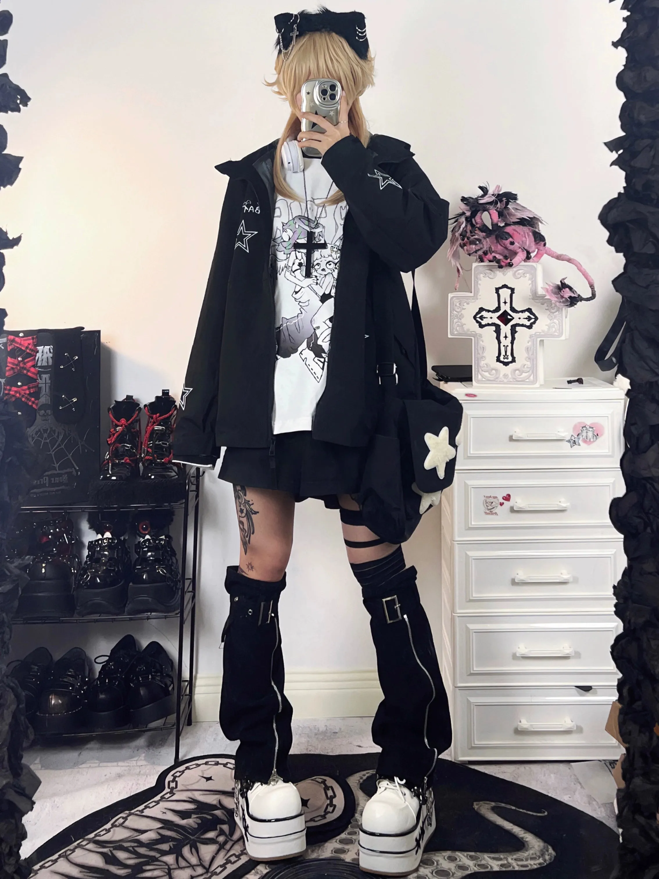 Harajuku Fashion Black Couples Jacket Coat