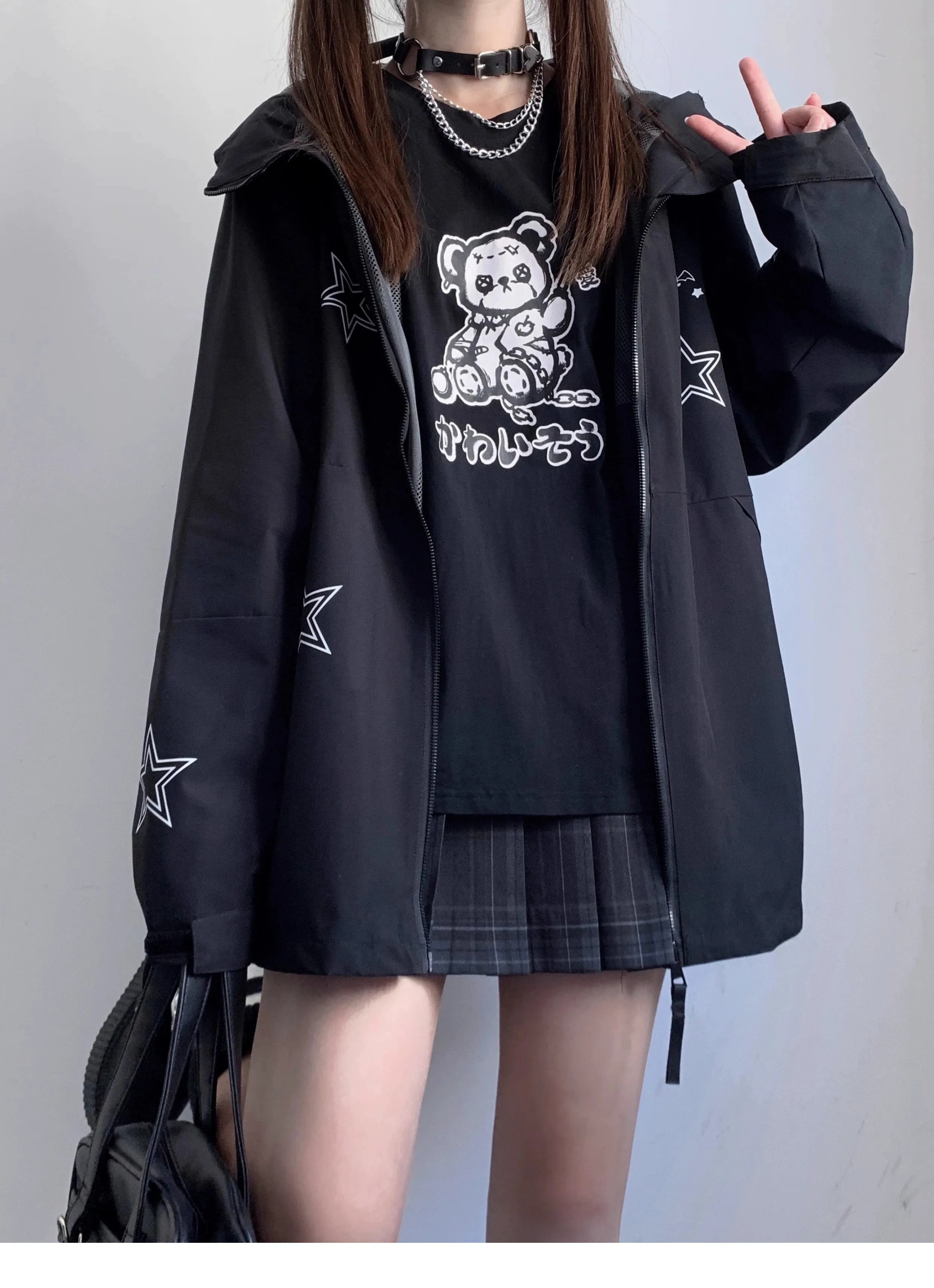 Harajuku Fashion Black Couples Jacket Coat