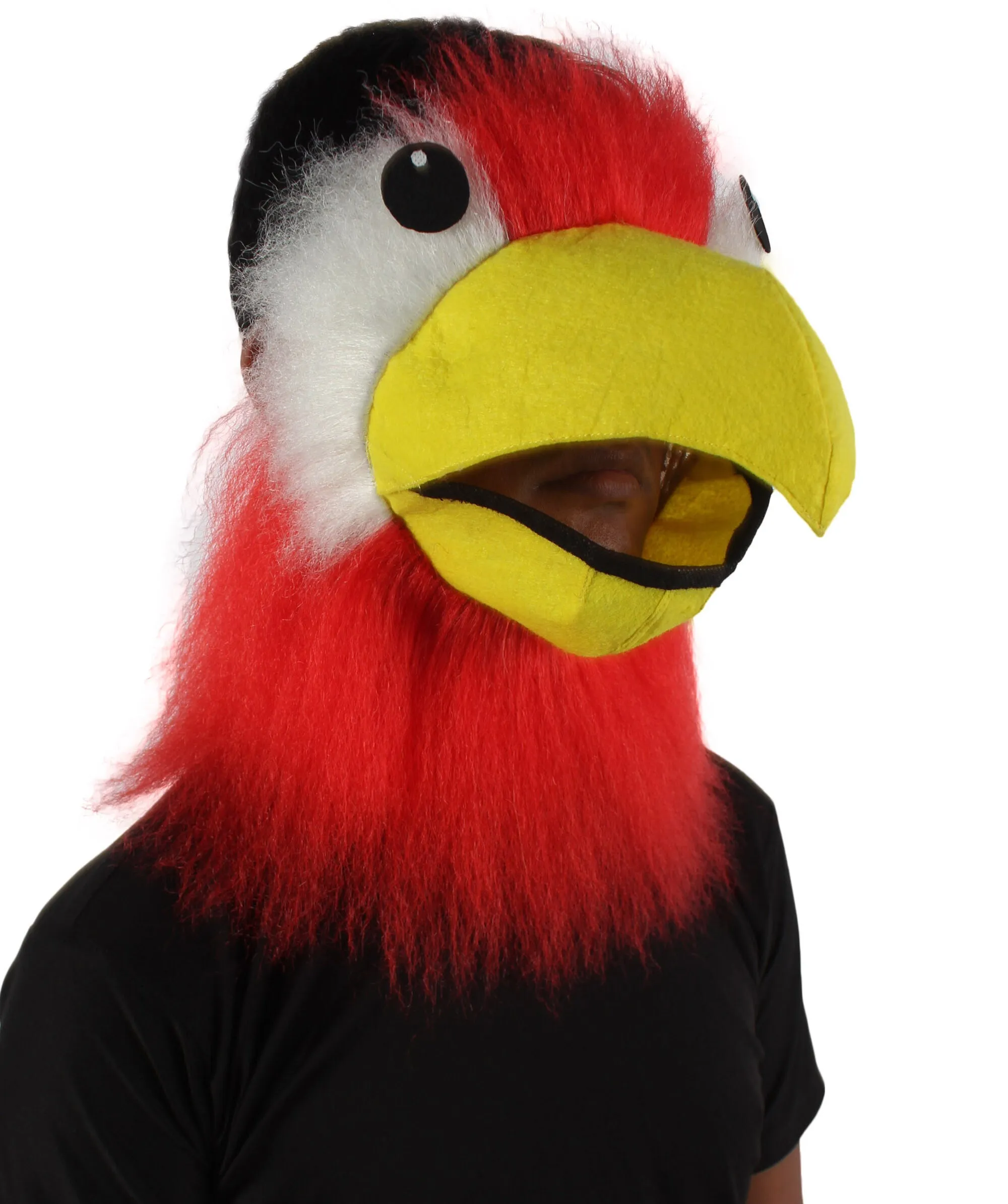 HPO Adult Unisex Furry Colorful Tucan Fur Mask| Best for Halloween and Cosplay| Flame-retardant Synthetic Fiber