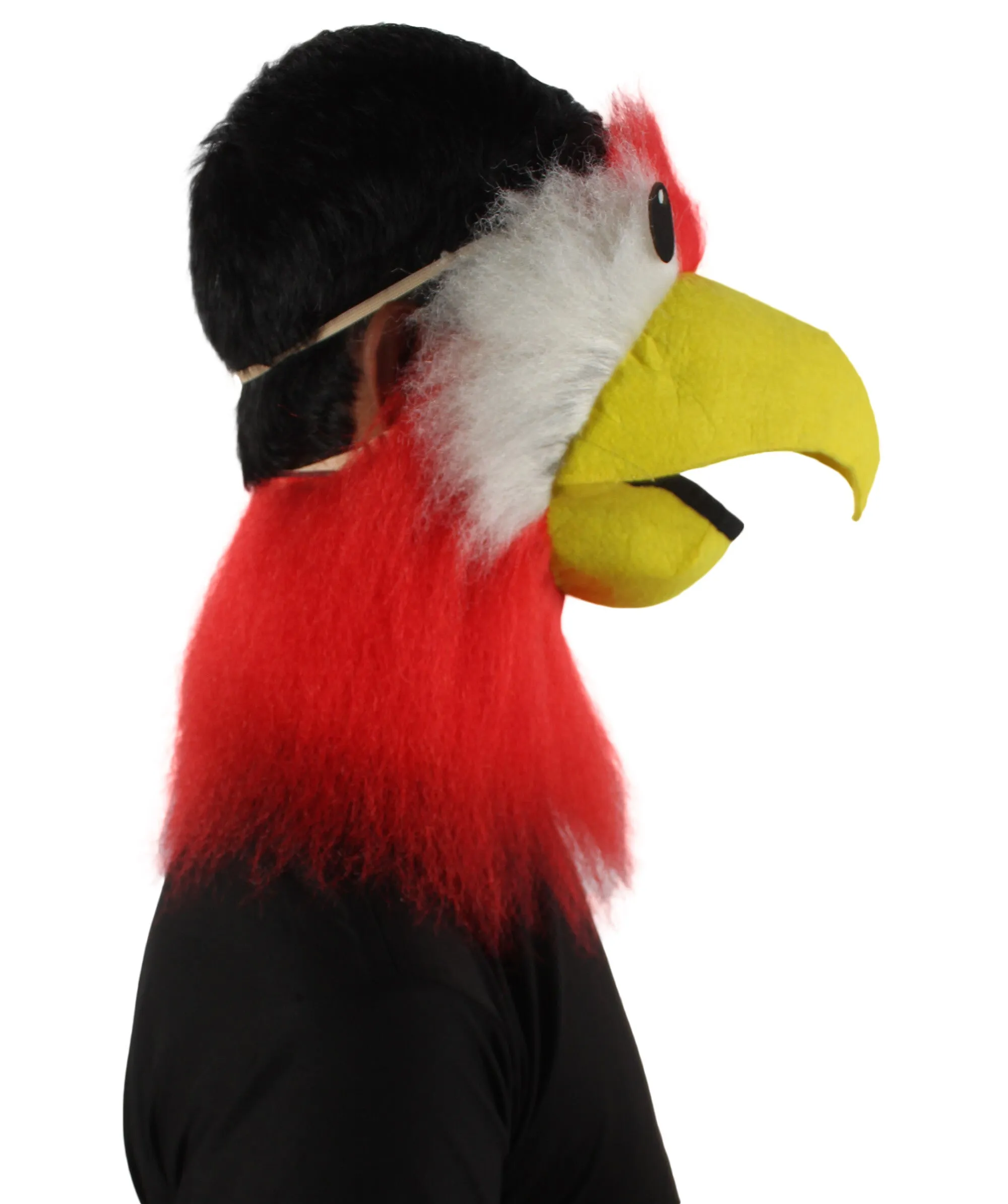 HPO Adult Unisex Furry Colorful Tucan Fur Mask| Best for Halloween and Cosplay| Flame-retardant Synthetic Fiber