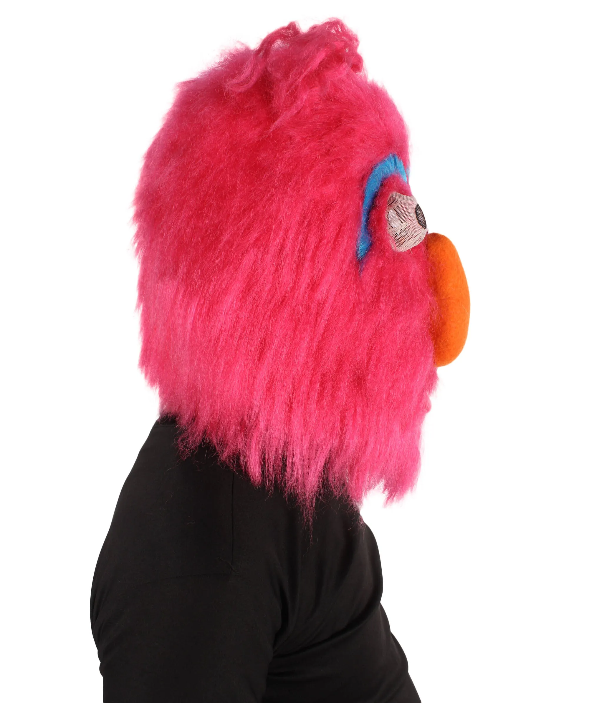 HPO Adult Unisex Monster Fur Pink Mask | Best for Halloween and Cosplay| Flame-retardant Synthetic Fiber