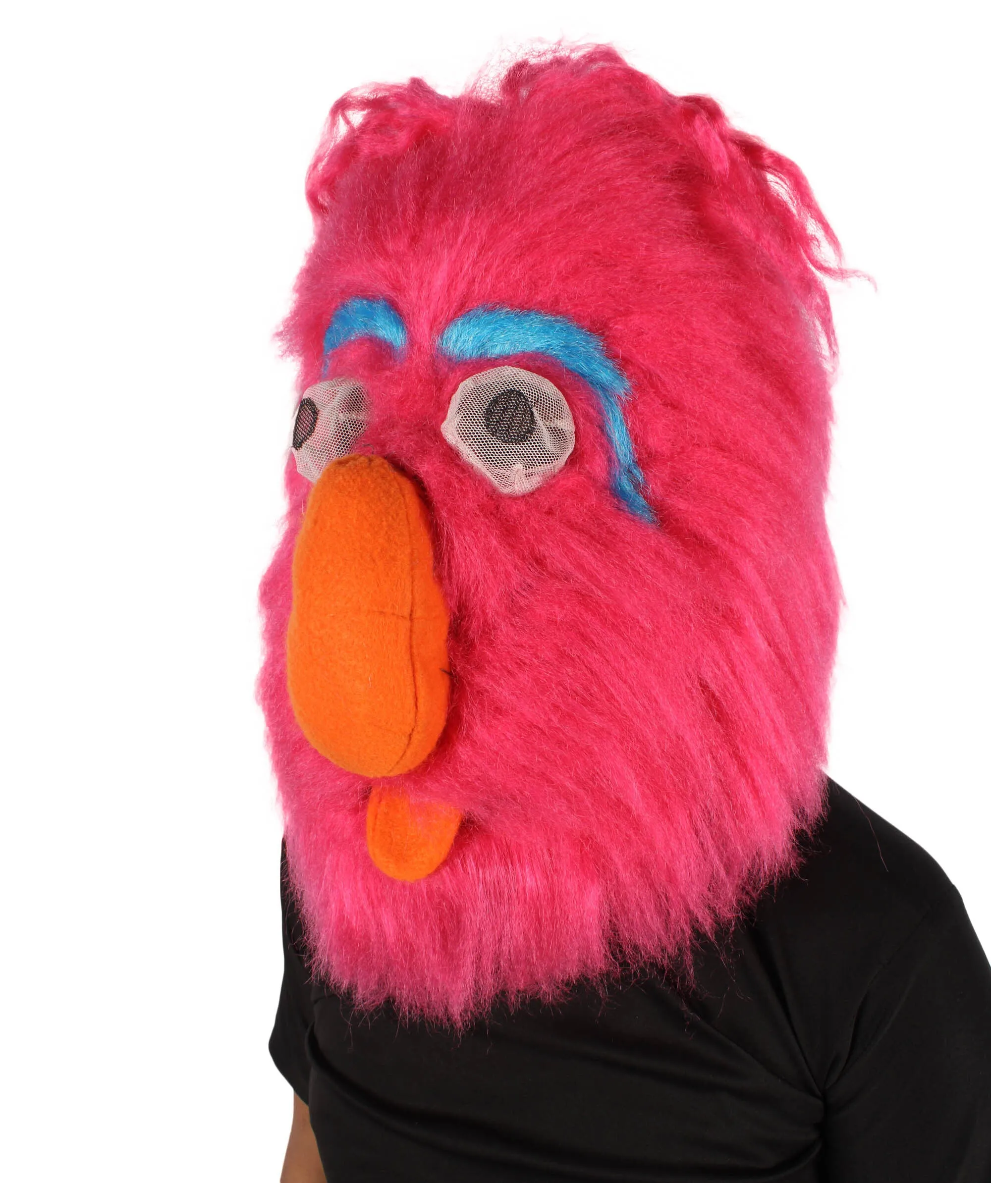 HPO Adult Unisex Monster Fur Pink Mask | Best for Halloween and Cosplay| Flame-retardant Synthetic Fiber