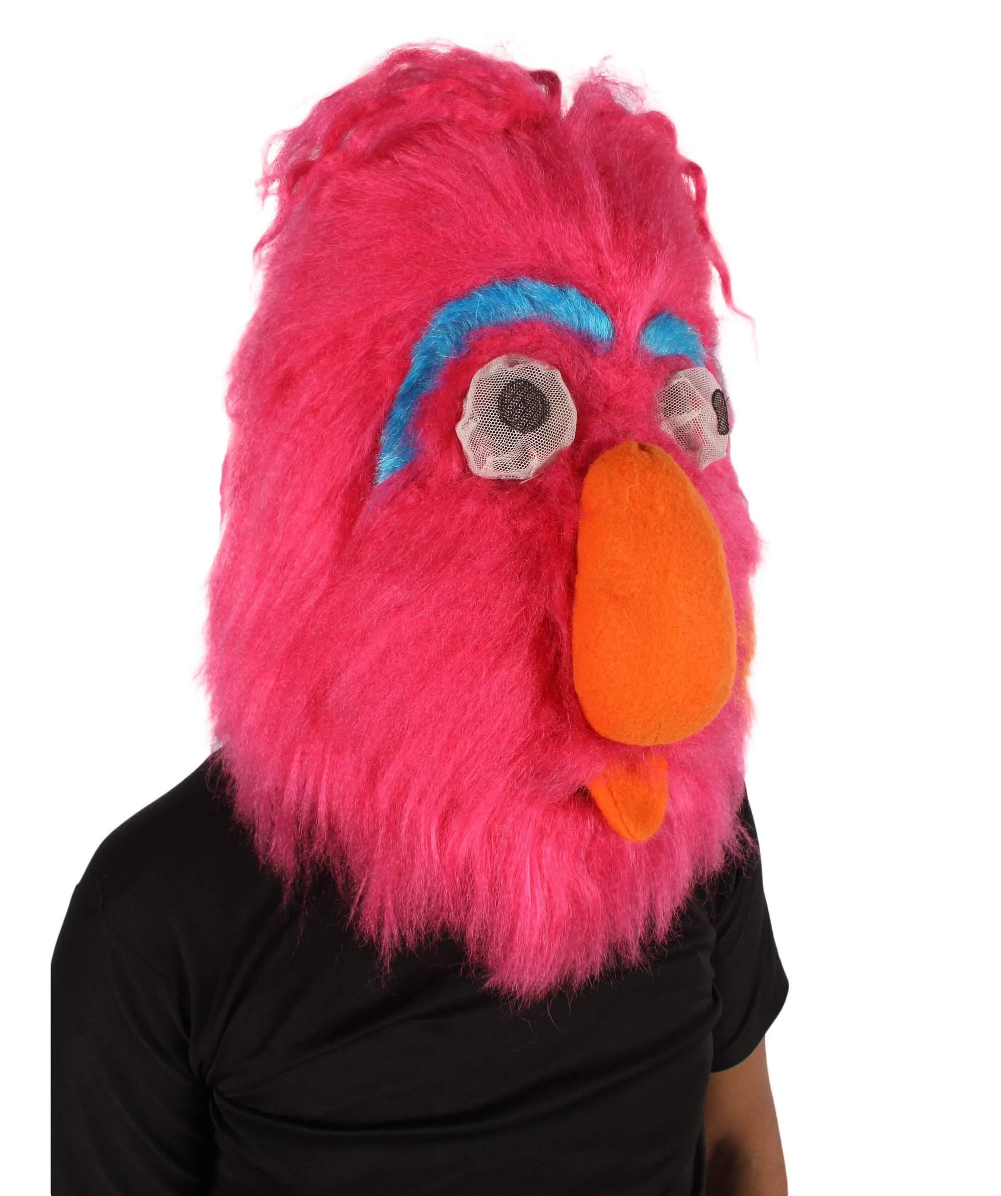 HPO Adult Unisex Monster Fur Pink Mask | Best for Halloween and Cosplay| Flame-retardant Synthetic Fiber