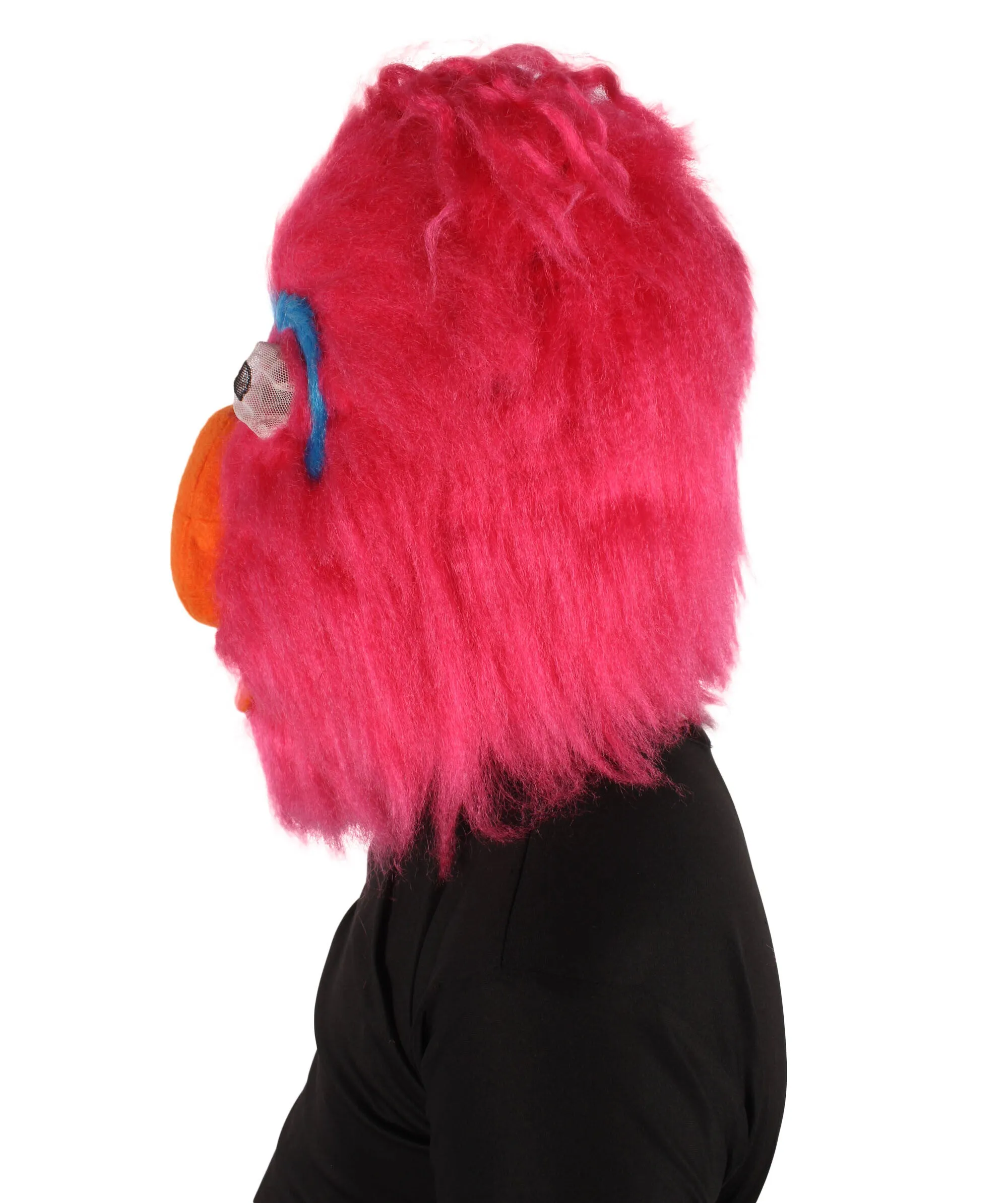 HPO Adult Unisex Monster Fur Pink Mask | Best for Halloween and Cosplay| Flame-retardant Synthetic Fiber