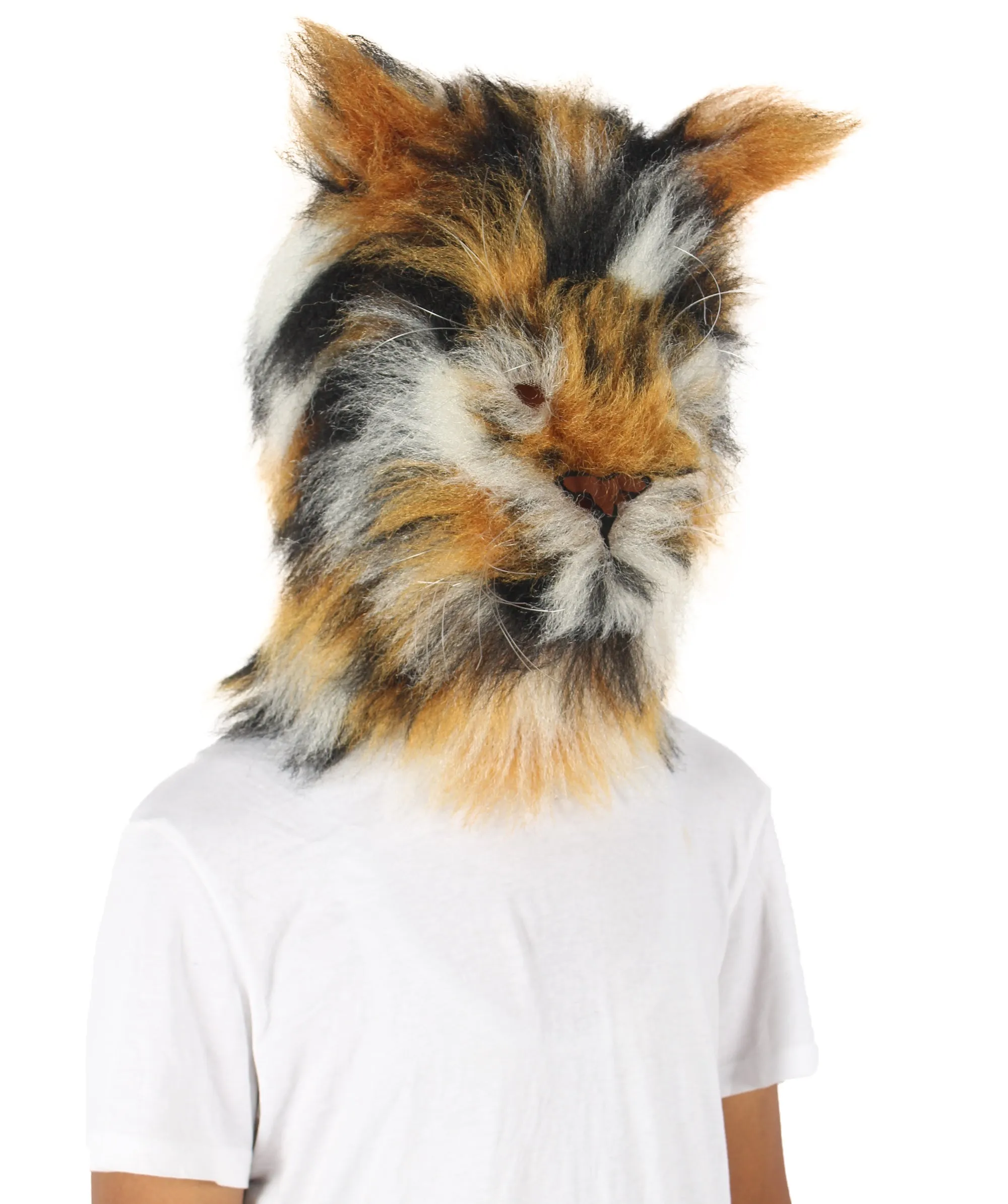 HPO Orange and Brown spotted Leopard | Wig with Mask  - Long Synthetic Fibers