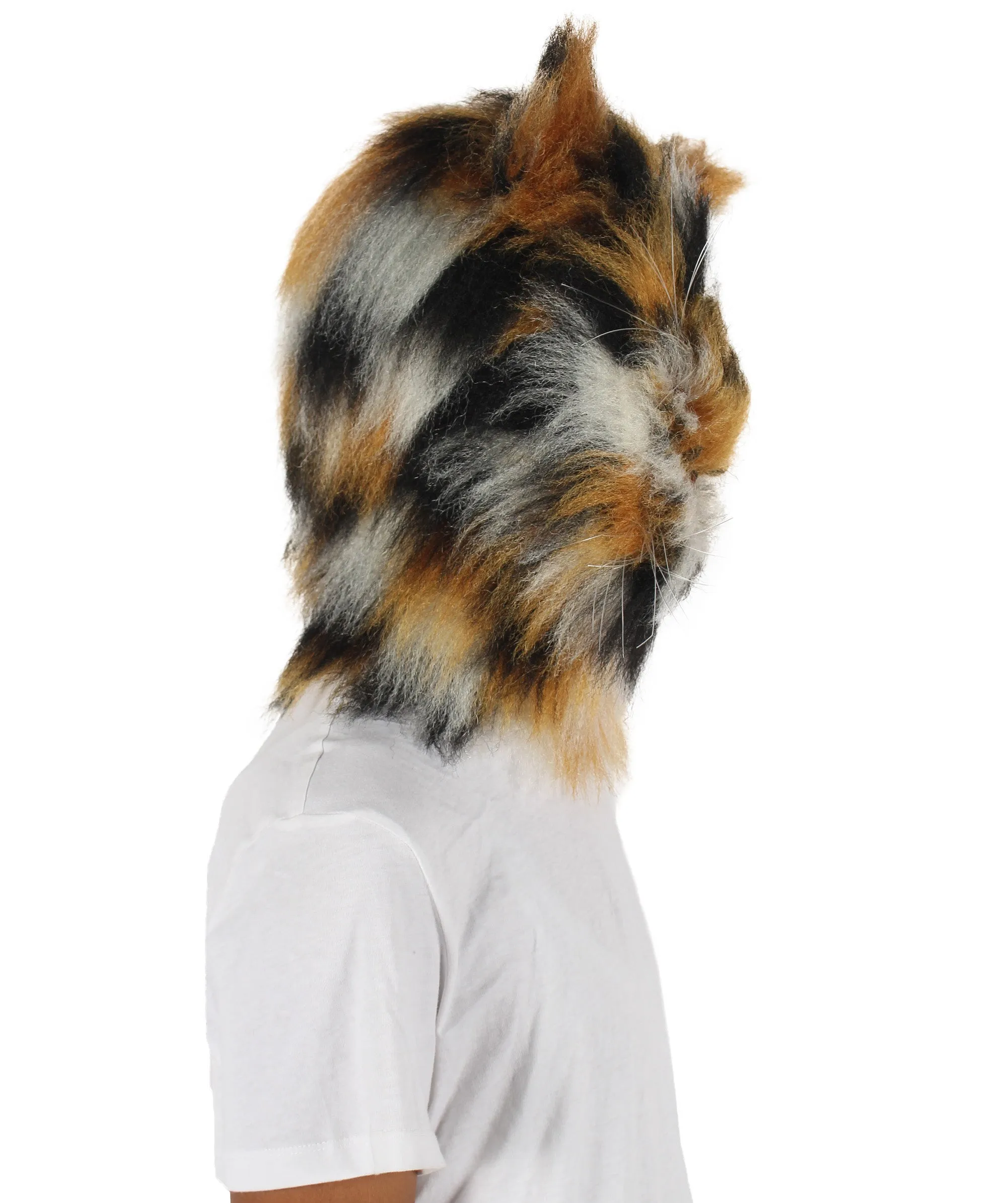 HPO Orange and Brown spotted Leopard | Wig with Mask  - Long Synthetic Fibers