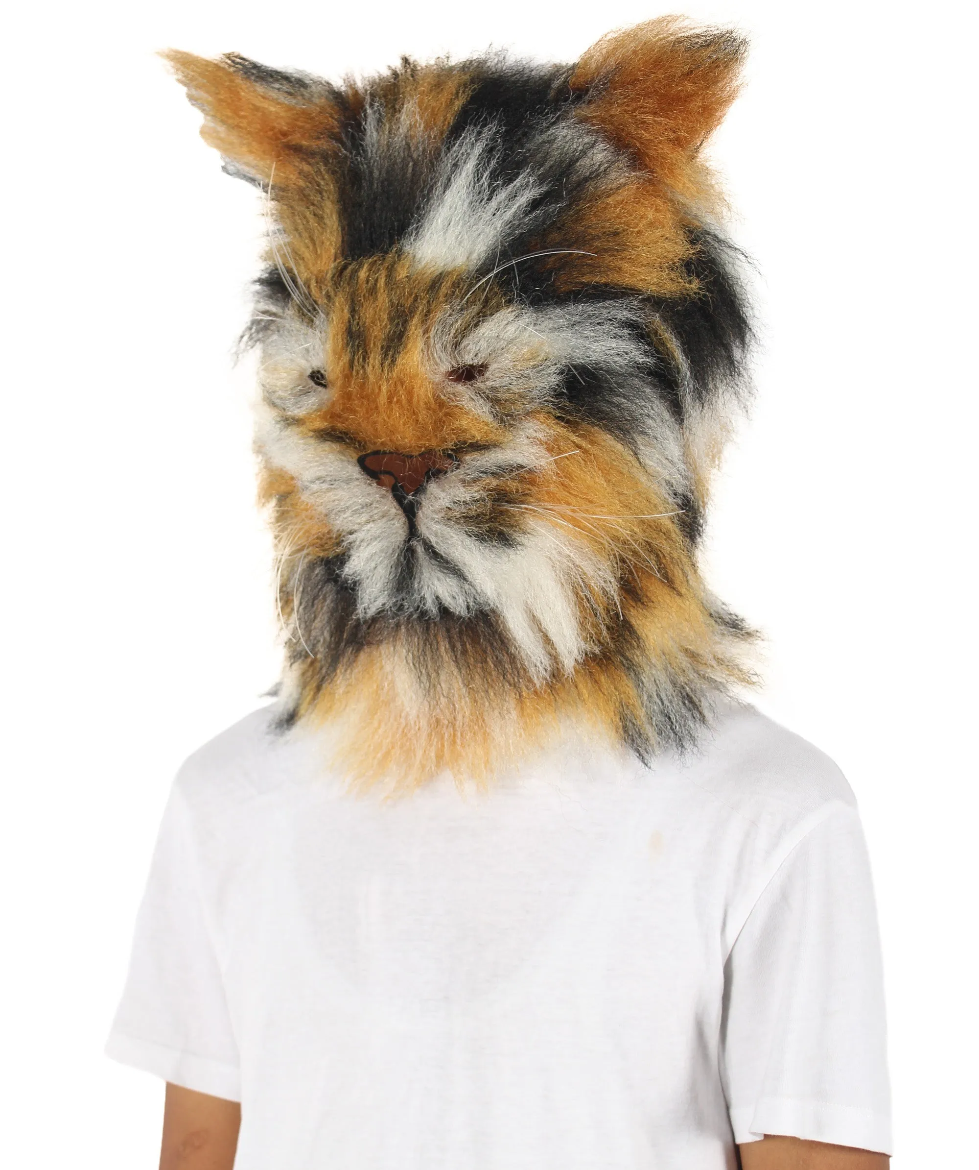 HPO Orange and Brown spotted Leopard | Wig with Mask  - Long Synthetic Fibers