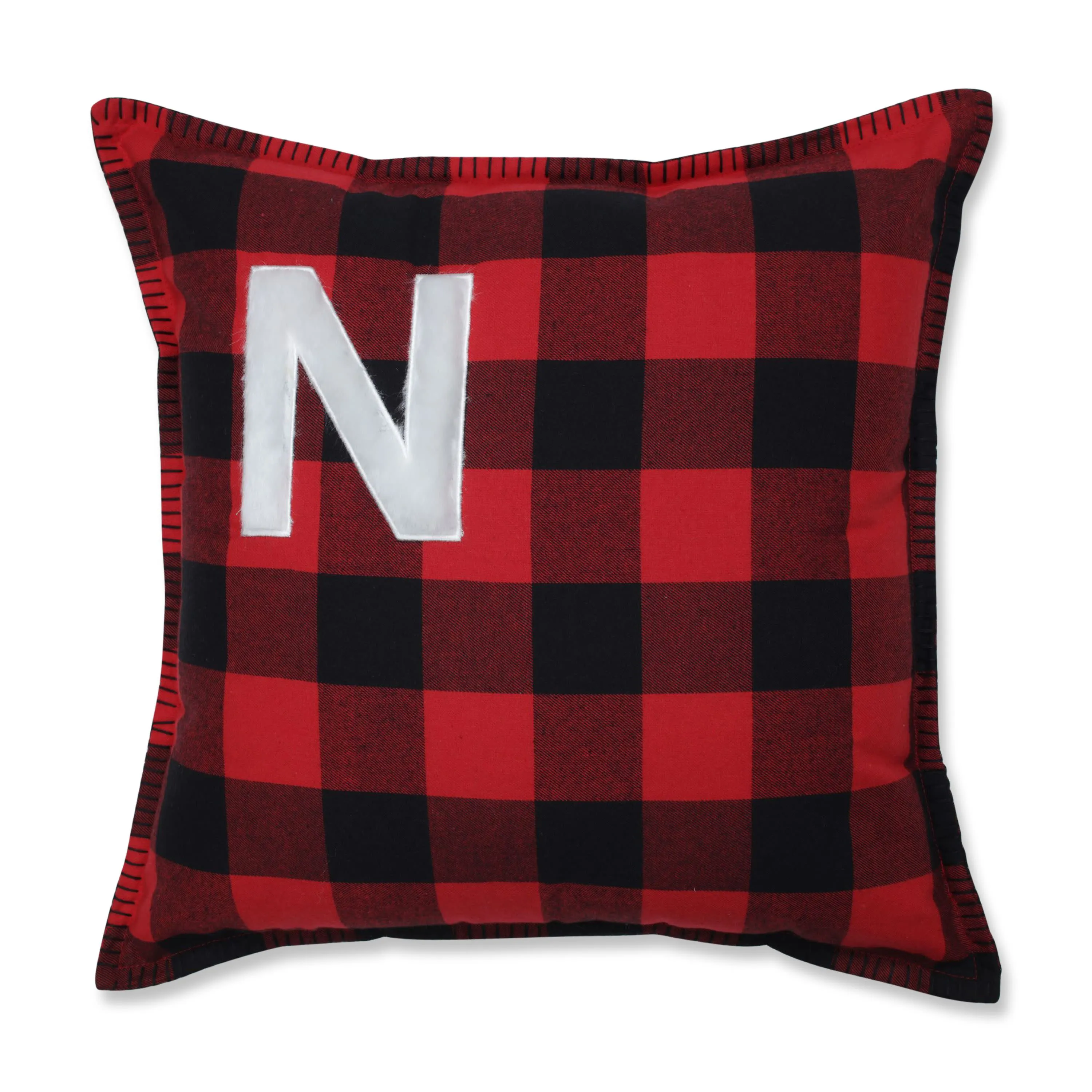 Indoor Christmas Buffalo Plaid N 16.5-inch Throw Pillow