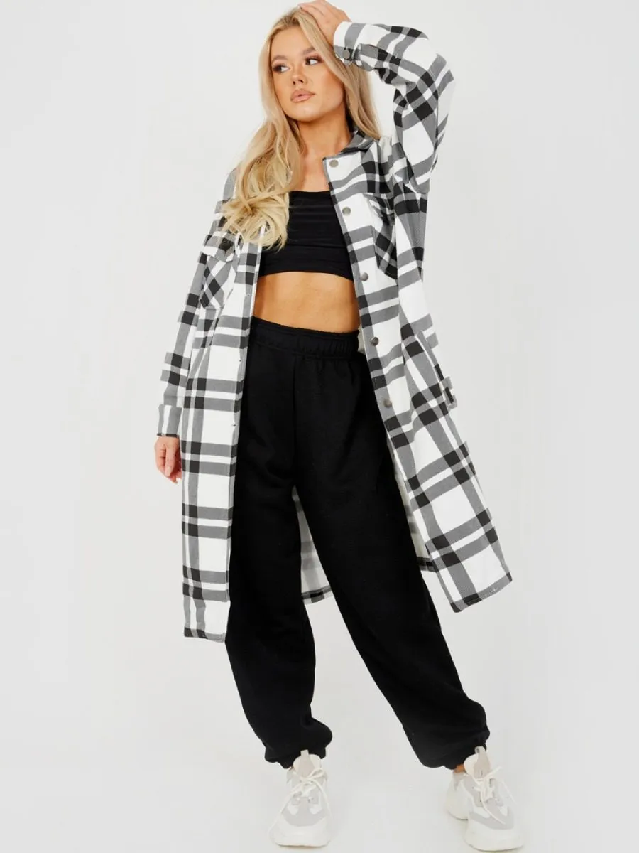 Jemma Longline Thick Colour Block Shacket In White