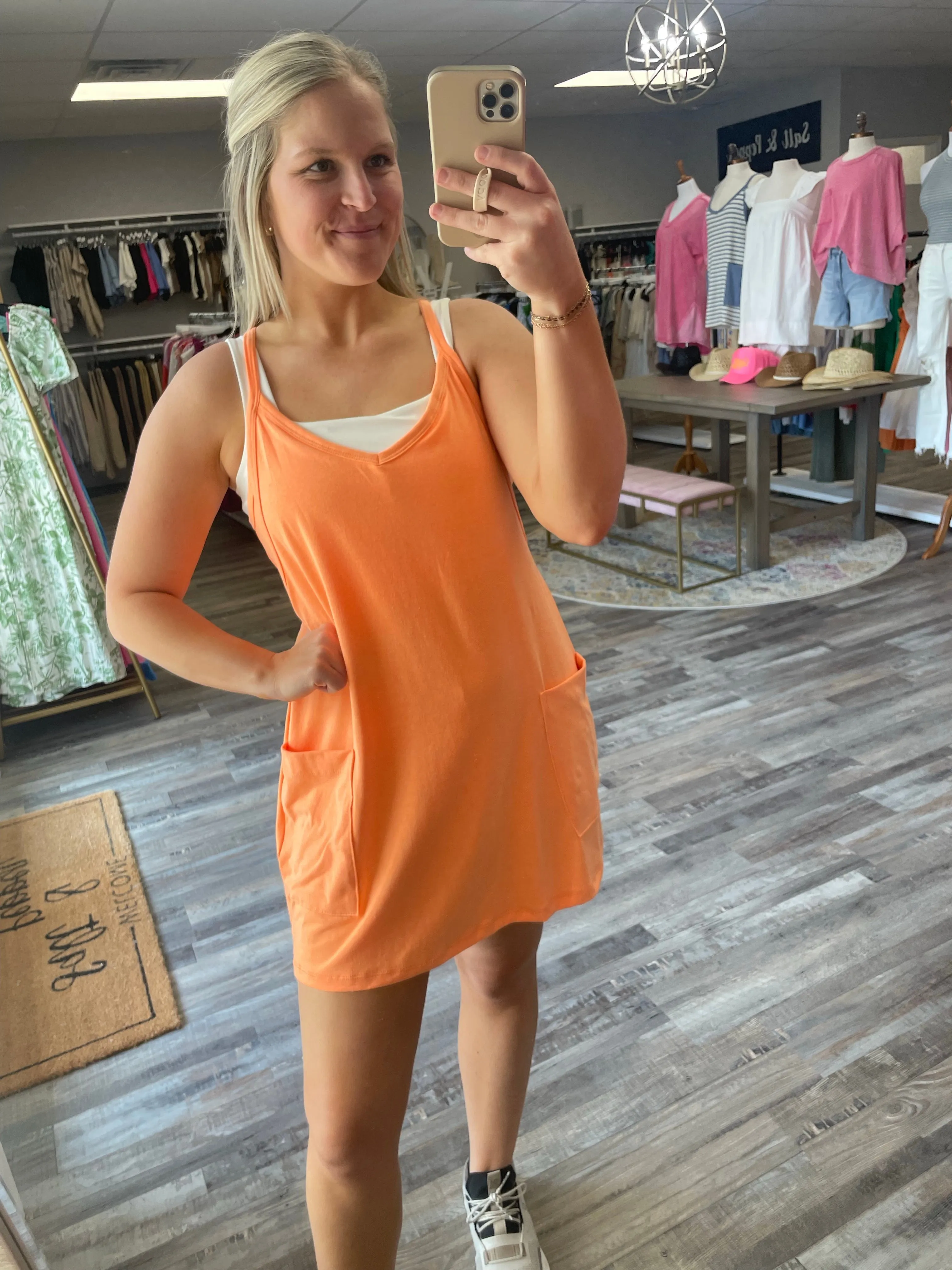 Jersey Romper Dress - Orange