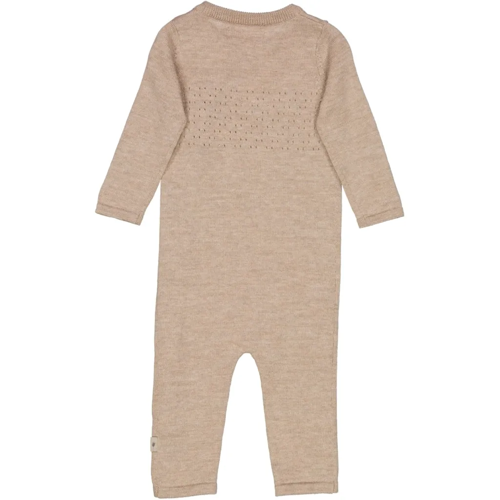 Knit jumpsuit Aden - khaki melange