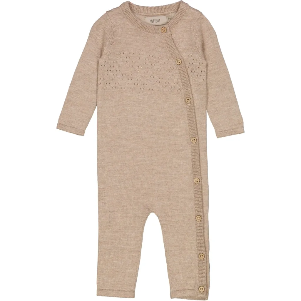 Knit jumpsuit Aden - khaki melange