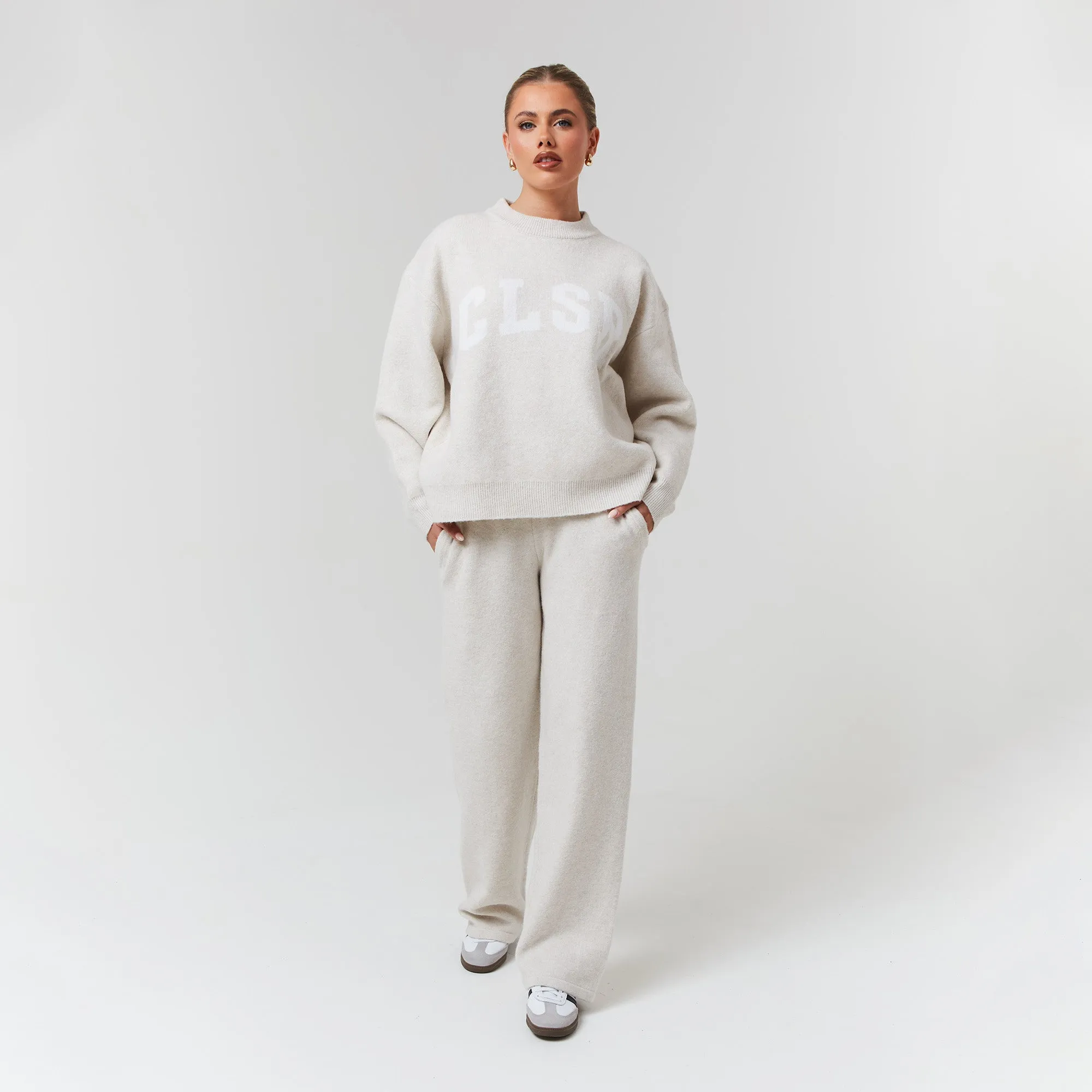 Knit Open Hem Jogger | Oatmeal