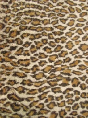 Latte/Amber Leopard Half Shag Faux Fur Beaver Fabric / Sold By The Yard