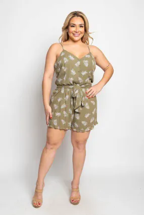 Leaf Print Romper